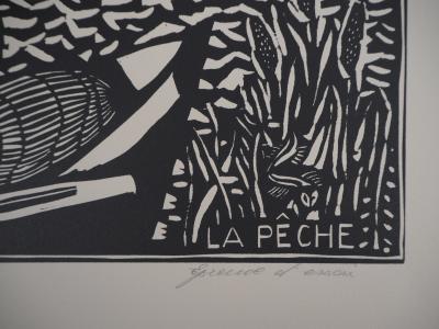 Raoul DUFY : La pêche - Gravure originale sur bois signée 2