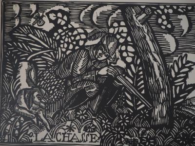 Raoul DUFY : La chasse - Gravure sur bois originale signée 2