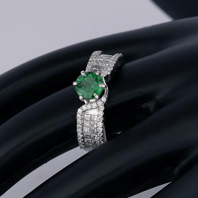 Bague Or Blanc Tsavorite Grenat et Diamants 2