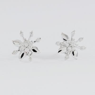 Boucles d’Oreilles Or Blanc Diamants 2