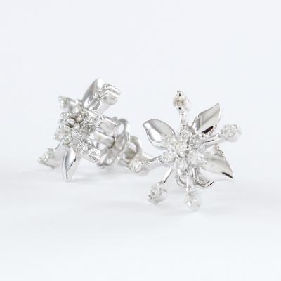 Boucles d’Oreilles Or Blanc Diamants 2