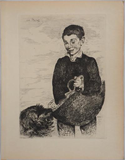 Edouard MANET : Le Gamin au chien, 1860 - Gravure originale signée 2