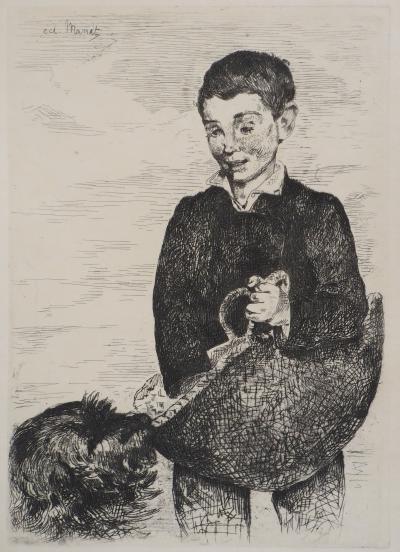 Edouard MANET : Le Gamin au chien, 1860 - Gravure originale signée 2