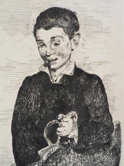 Edouard MANET : Le Gamin au chien, 1860 - Gravure originale signée 2
