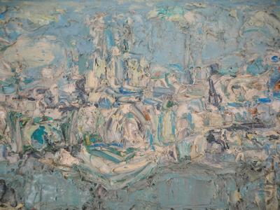 André COTTAVOZ : Paris : Notre Dame vue de la Seine, 1971 - Huile sur panneau signée 2