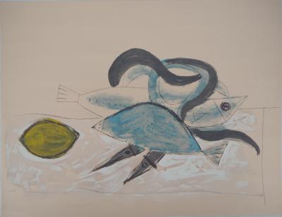 Pablo PICASSO (d’après) - Poisson, anguille et citron, 1960 - Lithographie 2