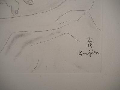 Tsuguharu FOUJITA - Nu couché, Gravure originale signée 2