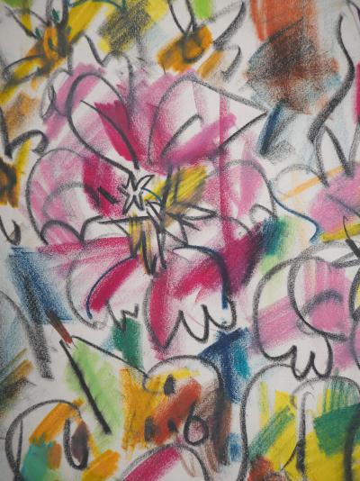 GEN PAUL : Bouquet de fleurs - Pastel original, Signé 2