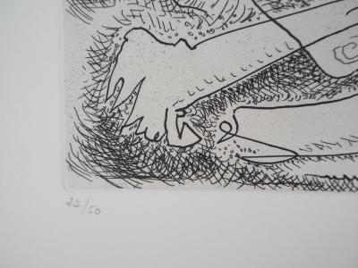 André MASSON : Nu déconstruit face au dragon - Gravure originale Signée 2