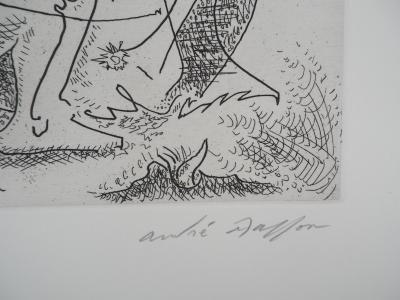 André MASSON : Nu déconstruit face au dragon - Gravure originale Signée 2