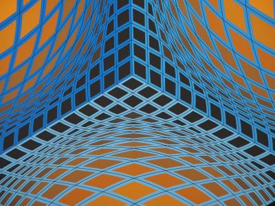 Victor VASARELY : Hypercube (Parménide), 1979 - Sérigraphie originale Signée 2