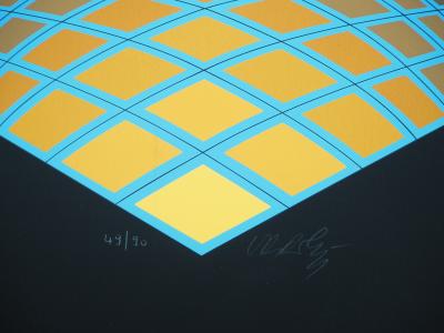 Victor VASARELY : Hypercube (Parménide), 1979 - Sérigraphie originale Signée 2