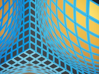 Victor VASARELY : Hypercube (Parménide), 1979 - Sérigraphie originale Signée 2