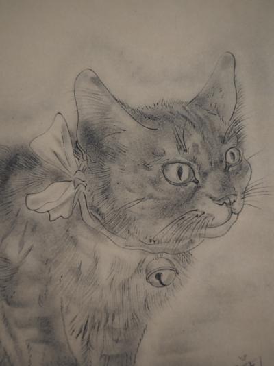 Léonard FOUJITA - Chat au grelot, 1930 - Gravure originale signée 2