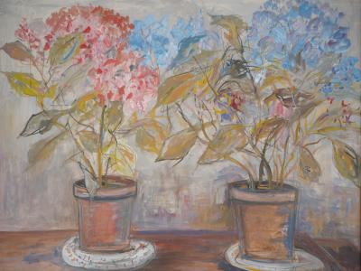 Maurice UTRILLO : Les Hortensias - Gouache et aquarelle originale Signé 2