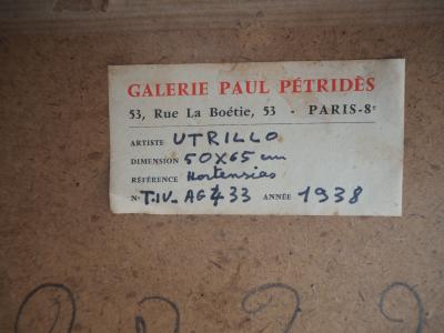 Maurice UTRILLO : Les Hortensias - Gouache et aquarelle originale Signé 2