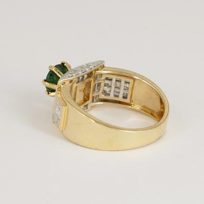 Bague Or Blanc, Tsavorite Grenat et Diamants 2