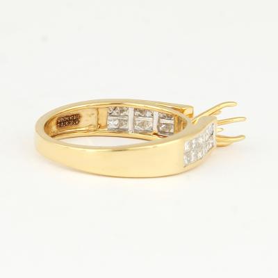 Bague en or jaune avec diamants latéraux (pierre centrale non monté) 2