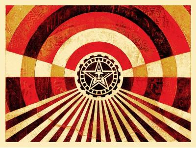 Shepard FAIREY (Obey) - Tunnel Vision Version Gold, 2018 - Sérigraphie signée à la main 2