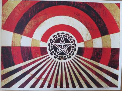 Shepard FAIREY (Obey) - Tunnel Vision Version Gold, 2018 - Sérigraphie signée à la main 2