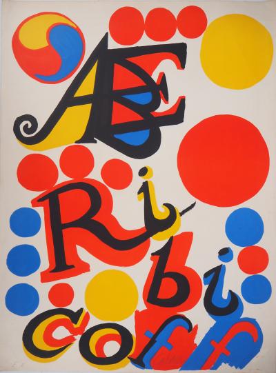 Alexander CALDER : Abe Ribicoff - 1974 - Lithographie originale, Signée 2
