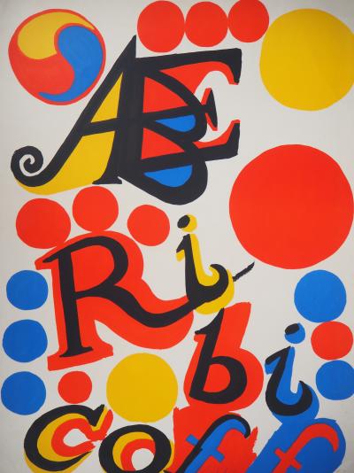 Alexander CALDER : Abe Ribicoff - 1974 - Lithographie originale, Signée 2