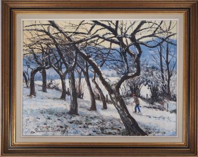 Paul Emile PISSARRO : Les Pommiers en Hiver - Huile sur toile, Signée 2