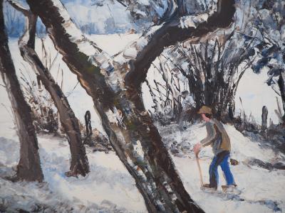 Paul Emile PISSARRO : Les Pommiers en Hiver - Huile sur toile, Signée 2