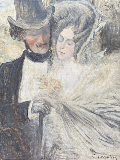 Charles LÉANDRE (suiveur de) - Les Amoureux, 1925 - Huile sur toile 2