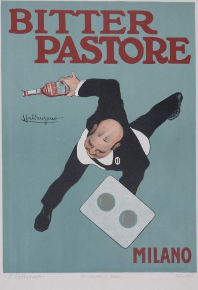 Luigi CALDANZANO - Bitter Pastore, 1914 - Original lithographic poster 2