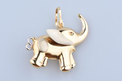 Pendentif éléphant en or jaune 2