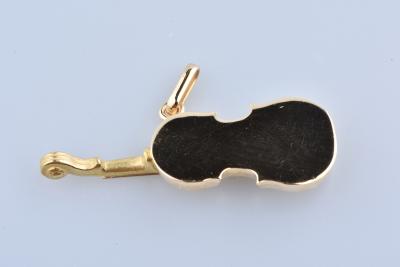 Pendentif violon en or jaune 2
