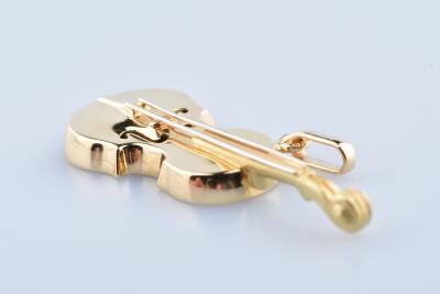 Pendentif violon en or jaune 2