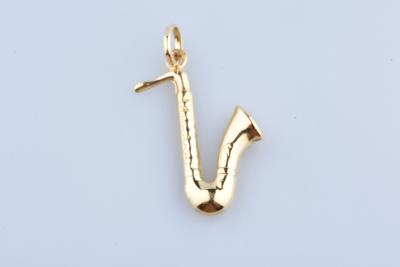 Pendentif saxophone en or jaune 2
