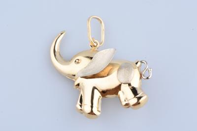 Pendentif éléphant en or jaune 2