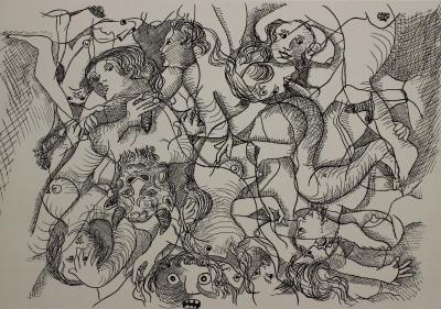 Enrico Baj - Erotica IV, 1976 - `Gravure signée à la main 2