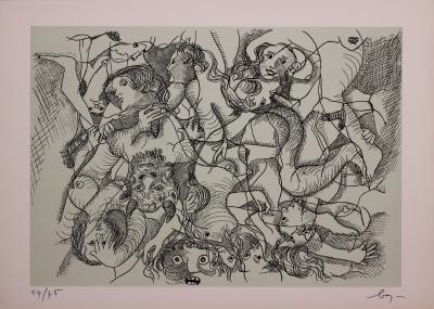 Enrico Baj - Erotica IV, 1976 - `Gravure signée à la main 2