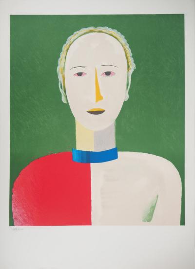 Kasimir MALEVITCH (d’après) : Portrait souriant - Lithographie, Signée 2