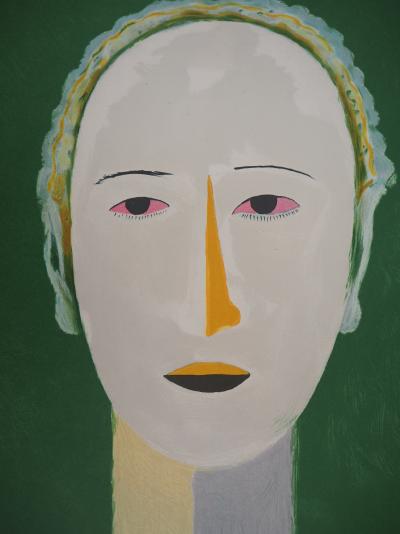 Kasimir MALEVITCH (d’après) : Portrait souriant - Lithographie, Signée 2