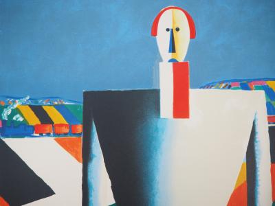 Kasimir Malevitch (d’après) : Homme dans les champs - Lithographie (Mourlot) 2