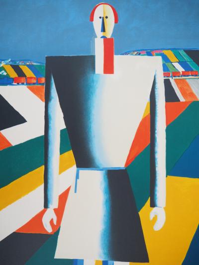 Kasimir Malevitch (d’après) : Homme dans les champs - Lithographie (Mourlot) 2