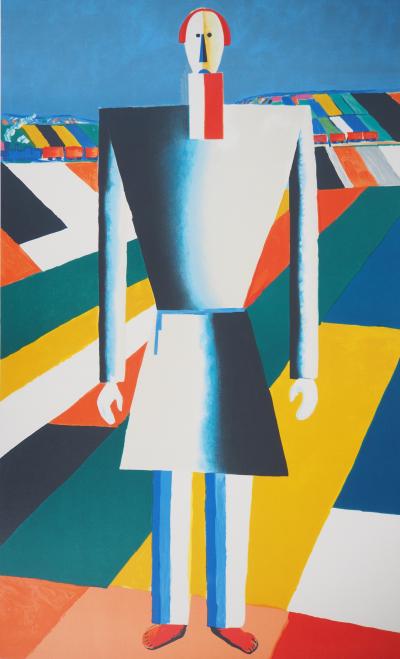 Kasimir Malevitch (d’après) : Homme dans les champs - Lithographie (Mourlot) 2