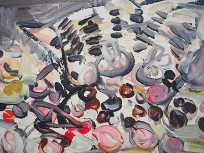 André COTTAVOZ : Panier de fruits - Huile sur panneau Signée 2