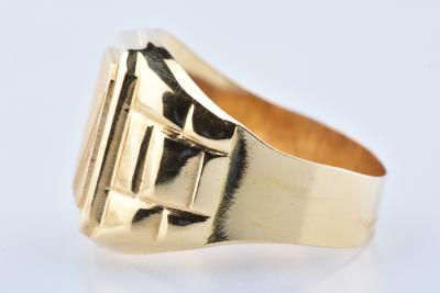Bague chevalière homme en or jaune 2