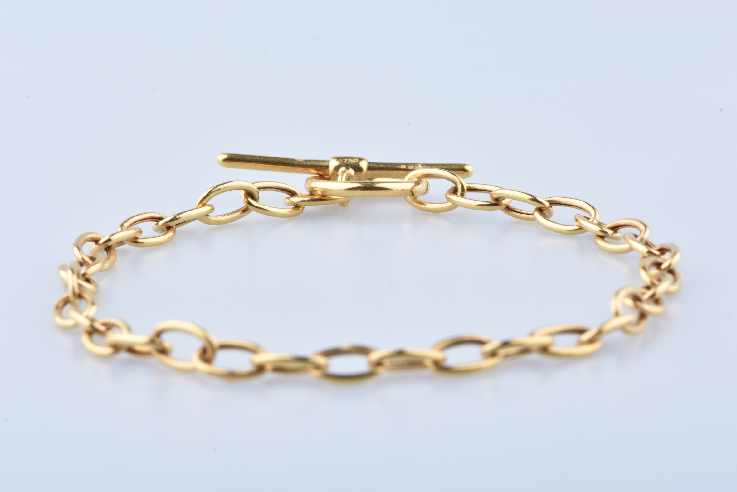 Bracelet En Or Jaune 18 Carats - Maille Jaseron Avec Breloques - Réf. MP2483 - Occasion