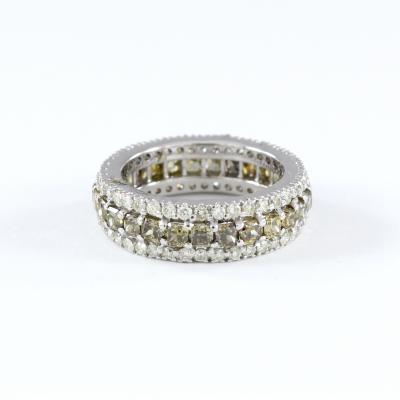 Bague Alliance Or Blanc et Diamants 2
