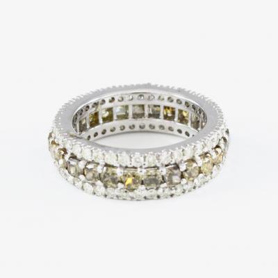 Bague Alliance Or Blanc et Diamants 2