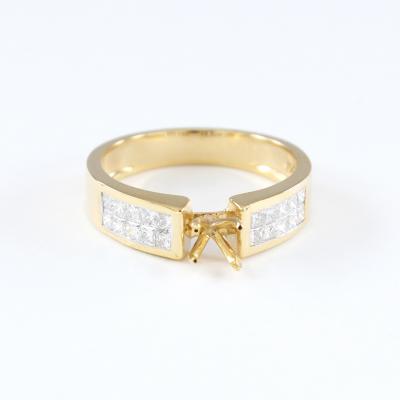 Bague Diamant Or Jaune - Pierre centrale non montée 2