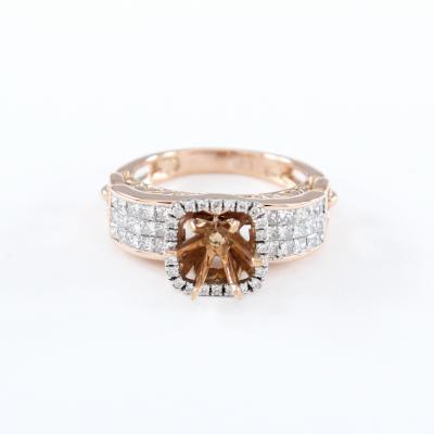Bague Diamant Or Rose - Pierre centrale non montée 2