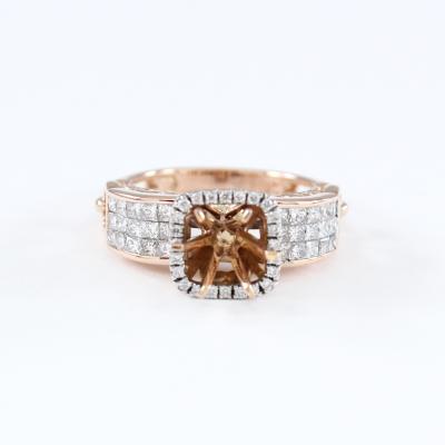 Bague Diamant Or Rose - Pierre centrale non montée 2